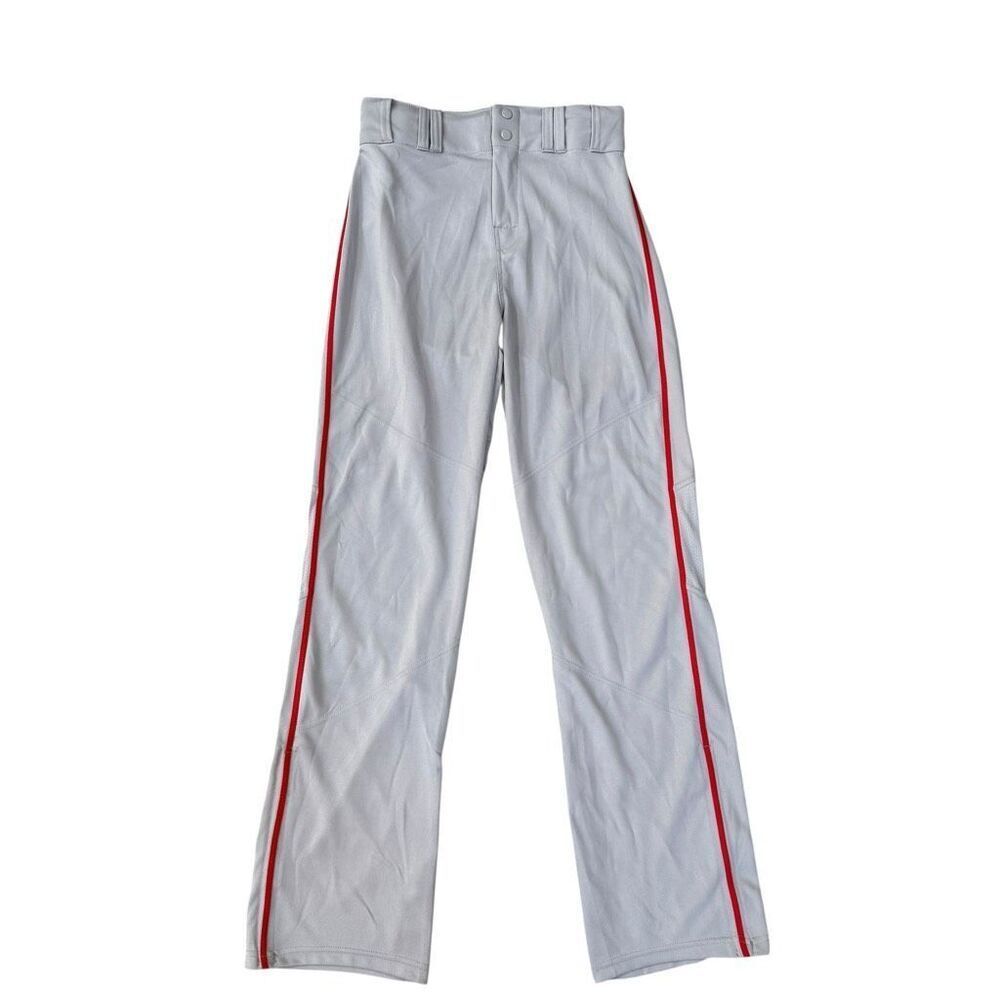 Alleson Crush Vented Baseball Pants Grey w/RED - Piping  size S NWT